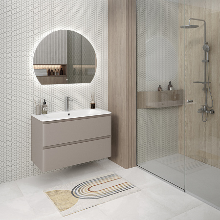 Тумба подвесная ЭСТЕЛЬ 100 /латте/ под раковину Нева / AQUA DE MARCO